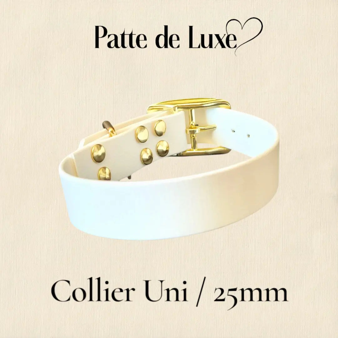 Collier Uni personnalisable en biothane beta -25mm Patte de luxe