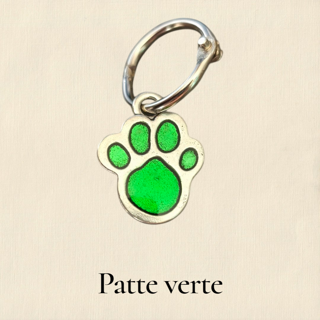Pendentif Patte chien vert Patte de luxe